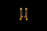 Gold earrings with sapphires