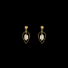 Ocean’s Jewel Earrings made with 21 karat gold wirework in pear shape, featuring lustrous pear-shaped pearls for a luxurious and elegant look.