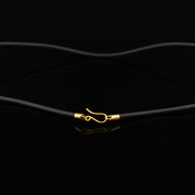 Black rubber chain set with 21 karat gold jewelry design | ZAMAN HANDMADE JEWELRY