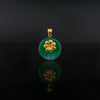 Green Agate pendant with 21 karat gold jewelry design flower front view | ZAMAN HANDMADE JEWELRY