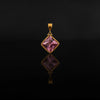 Pink Tourmaline pendant with 21 karat gold jewelry design front view | ZAMAN HANDMADE JEWELRY