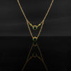 Green Agate stone set with 21 karat gold jewelry necklace design front view | ZAMAN HANDMADE JEWELRY